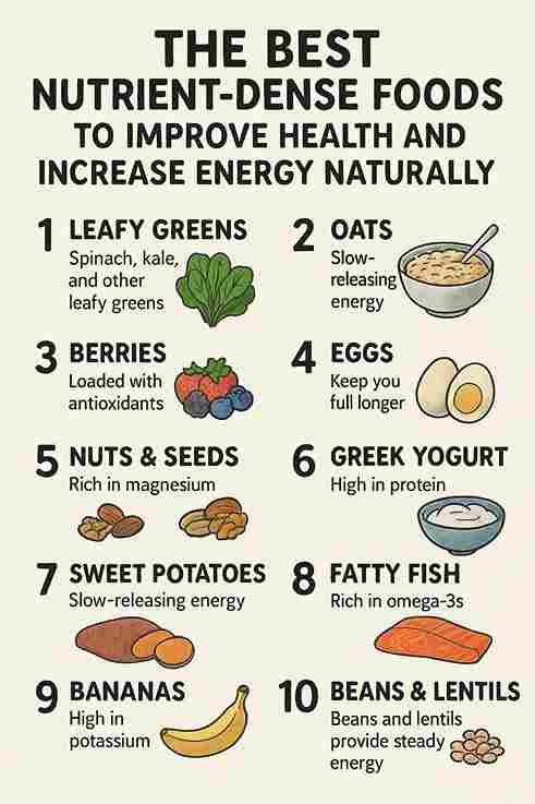 The Best Nutrient-Dense Foods to Improve Health and Increase Energy Naturally The Best Nutrient-Dense Foods to Improve Health and Increase Energy Naturally
